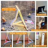 20*20 cm DIY Erasable Children's Drawing Board - LED Light Blackboard with Stand for Writing and Doodling - Top-Down View