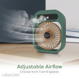 Blue color USB 2-in-1 Misting Fan & Humidifier – Portable Cooling and Humidifying Solution - Side View