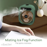 Blue color USB 2-in-1 Misting Fan & Humidifier – Portable Cooling and Humidifying Solution - Top-Down View