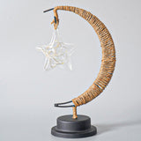 LED Multi-Shape Decorative Lights - Star, Moon, Apple USB Night Lights with Handmade Hemp Rope, Warm Iron Craft, Perfect Birthday & Christmas Gift - Top-Down View