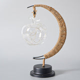LED Multi-Shape Decorative Lights - Star, Moon, Apple USB Night Lights with Handmade Hemp Rope, Warm Iron Craft, Perfect Birthday & Christmas Gift - Top-Down View