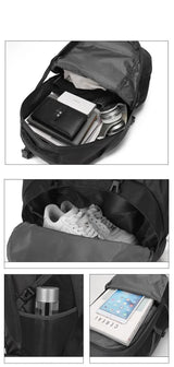 Large 60L Green Waterproof Hiking Backpack for Travel, Camping, and Outdoor Adventures - Durable and Lightweight - Side View