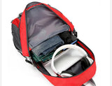 Red Lightweight Hiking Backpack - Waterproof Outdoor Travel & Camping Bag with Multi-Compartment Design - Side View