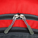 Red Lightweight Hiking Backpack - Waterproof Outdoor Travel & Camping Bag with Multi-Compartment Design - Top-Down View