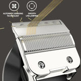 White Professional Cordless Hair Clipper with LED Display - Rechargeable Electric Hair Trimmer for Men - Side View