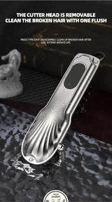 White Professional Cordless Hair Clipper with LED Display - Rechargeable Electric Hair Trimmer for Men - 45-Degree Angle