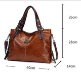 Classic Vintage PU Leather Handbag-Spacious Shoulder and Crossbody Tote for Women (Wine Red) - Top-Down View