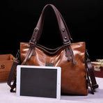 Classic Vintage PU Leather Handbag-Spacious Shoulder and Crossbody Tote for Women (Green)