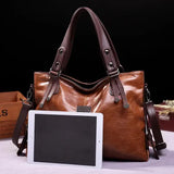 Classic Vintage PU Leather Handbag-Spacious Shoulder and Crossbody Tote for Women (Green) - Front View