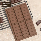 (5 PCS )YH913 Silicone Chocolate Bar Mold - BPA-Free, Heat-Resistant, Non-Stick Baking Tray, Measures 25.8 cm x 17 cm x 1.5 cm - Front View