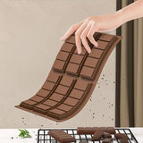(5 PCS )YH913 Silicone Chocolate Bar Mold - BPA-Free, Heat-Resistant, Non-Stick Baking Tray, Measures 25.8 cm x 17 cm x 1.5 cm - Side View