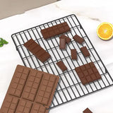(5 PCS )YH916 Silicone Chocolate Bar Mold - BPA-Free, Heat-Resistant, Non-Stick Baking Tray, Measures 26 cm x 17 cm x 1.5 cm - Front View