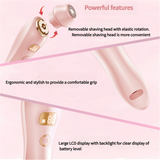 U34 Pink 2-in-1 Electric Razor for Women - Multifunctional Rechargeable Hair Removal Shaver - Side View