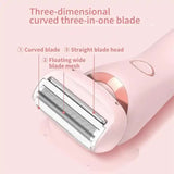 Pink 2-in-1 Electric Razor for Women - Multifunctional Rechargeable Hair Removal Shaver - Side View