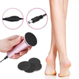 Silver Electric Foot Callus Remover - Portable Pedicure Tool for Smooth Feet - Front View