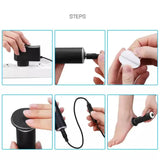 Silver Electric Foot Callus Remover - Portable Pedicure Tool for Smooth Feet - Top-Down View