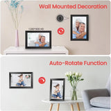10.1-Inch Wooden Frame WiFi Digital Photo Frame - 16GB Storage, IPS Touchscreen, App Remote Sharing - Top-Down View