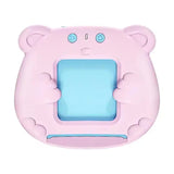 Pink Bear-Shaped Early Education Card Reader - Interactive Learning Toy with 510 Flashcards for Kids - Side View