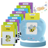 Blue Bear-Shaped Early Education Card Reader - Interactive Learning Toy with 510 Flashcards for Kids - Front View