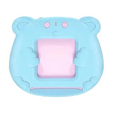 Blue Bear-Shaped Early Education Card Reader - Interactive Learning Toy with 510 Flashcards for Kids - Side View