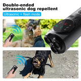 P10 Black  Ultrasonic Dog Repellent Device - Dual-Mode Flashlight and Ultrasonic Dog Deterrent - Front View