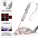 2PCS USB Rechargeable Multifunctional Laser Pointer for Cats - Interactive Toy with Star and Butterfly Patterns - Front View