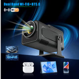 HY320 Android AOSP 4K Full HD Video Projector with Wi-Fi 6 & Auto Keystone Correction - Front View