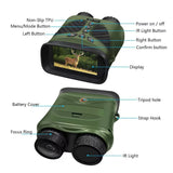 Green Digital Night Vision Binoculars - 3.0'' IPS Screen, 10X Optical Zoom, 2.5K Video Recording, Infrared for 300m Range - Front View