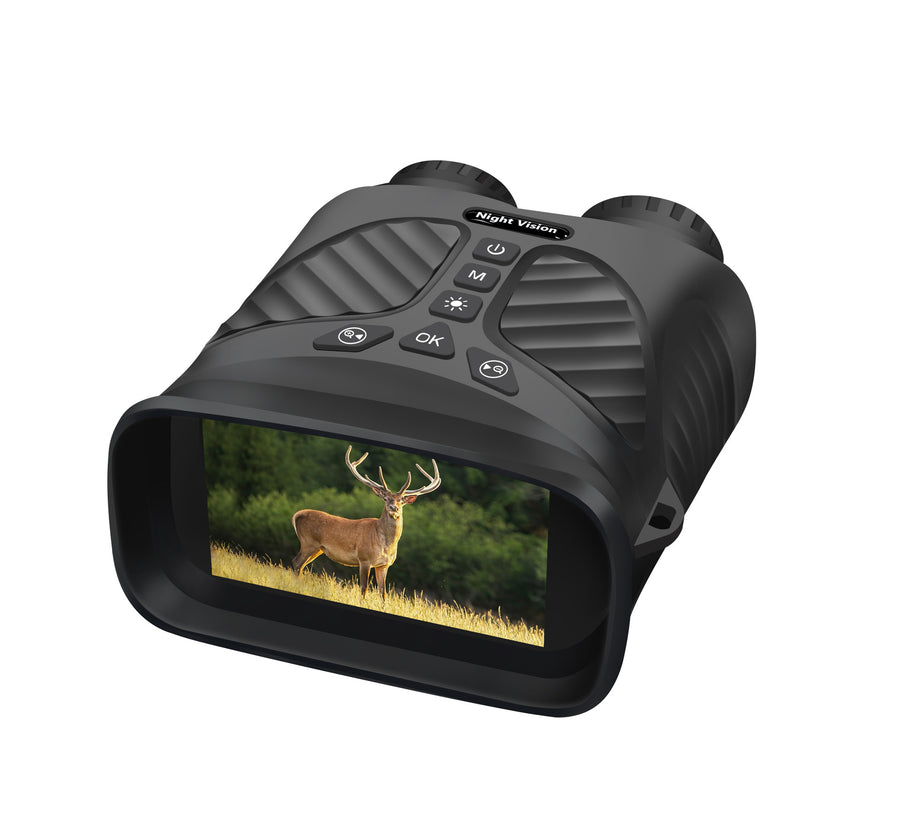 Black Digital Night Vision Binoculars - 3.0'' IPS Screen, 10X Optical Zoom, 2.5K Video Recording, Infrared
