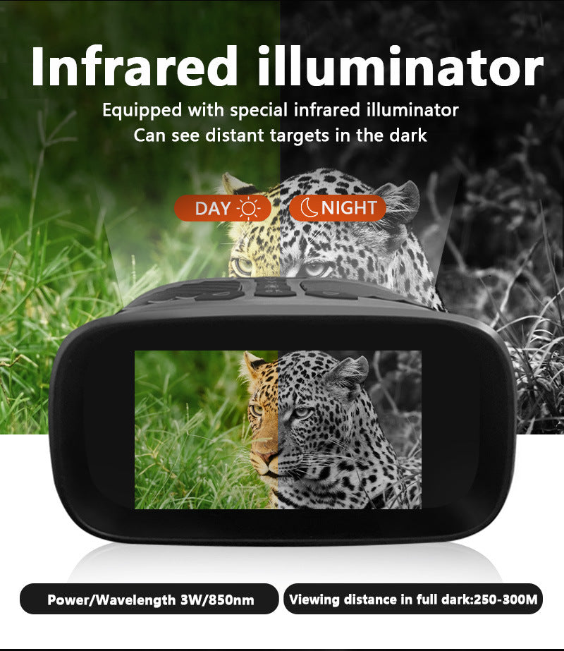 Black Digital Night Vision Binoculars - 3.0'' IPS Screen, 10X Optical Zoom, 2.5K Video Recording, Infrared, image 4