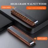 Silver Dual-Number Alloy and Wood Temporary Parking Card - Sliding Privacy Design, Includes 8 Number Sets - Front View