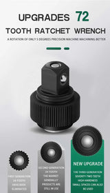 46-Piece Professional Socket Wrench Set - 1/4 Drive, Chrome Vanadium Steel, Ratchet & Bit Kit for Automotive and Household Repairs Green Box - Top-Down View