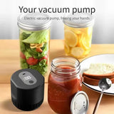 Portable Vacuum Sealer for Mason Jars,Regular Model KZ-80 (60 sec stop or manual stop) - Black Electric Food Preservation Machine with  LED Display - Side View