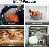 3D Square Air Fryer Silicone Liners - Food-Grade, Non-Stick, Reusable Basket Mats for Air Fryers, Ovens, and Microwaves (4 PCS Green) - Side View