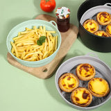 3D Square Air Fryer Silicone Liners - Food-Grade, Non-Stick, Reusable Basket Mats for Air Fryers, Ovens, and Microwaves (4 PCS Green) - Top-Down View