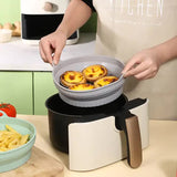 3D Square Air Fryer Silicone Liners - Food-Grade, Non-Stick, Reusable Basket Mats for Air Fryers, Ovens, and Microwaves (4 PCS Green) - 45-Degree Angle