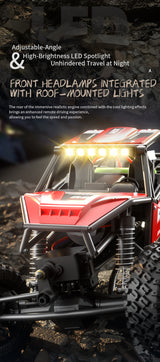 Rock Antelope RC Car - 2.4GHz Simulation Off-Road Climbing Vehicle with Rechargeable Battery (Red) - Side View
