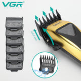 VGR Professional Hair Clipper Set - 9000 RPM Vector Motor, Rechargeable Cordless Grooming Kit with Accessories - Front View
