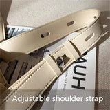 White 2-Piece Women's Bucket Bag Set - Vintage Large Capacity Shoulder Tote & Crossbody Bag (Commuter Style) - Side View