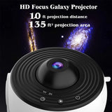 High-Definition Focusable Starry Galaxy Projector Lamp - Creative Bedroom Mood Light with 13 Film Slides (Black) - Front View