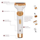Women's 4-in-1 Electric Hair Removal Razor for Sensitive Areas - Underarm, Bikini Line & Body Grooming (3021 white) - Front View