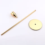 Minimalist Gold Metal Candle Holder Set - 3-Piece Romantic Candle Cup Set for Living Room Decor, Elegant Dinner Table Accent - Front View