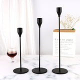 Minimalist Black Metal Candle Holder Set - 3-Piece Romantic Candle Cup Set for Living Room Decor, Elegant Dinner Table Accent