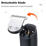 Gray Multifunctional Rechargeable Hair Clipper Set - Waterproof Electric Hair Trimmer - Top-Down View