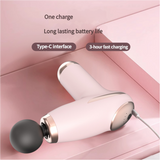 Pink Mini Portable Fascia Gun - 6-Speed Adjustable Muscle Massage Gun, Type-C Charging, 5W Power - Front View