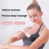 White Mini Portable Fascia Gun - 6-Speed Adjustable Muscle Massage Gun, Type-C Charging, 5W Power - Top-Down View
