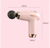 White Mini Portable Fascia Gun - 6-Speed Adjustable Muscle Massage Gun, Type-C Charging, 5W Power - 45-Degree Angle
