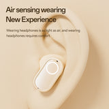 Beige M84 Short Handle Plated In-Ear Bluetooth Earphones - Noise-Cancelling, Wireless, Retro Minimalist Design - Side View