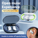 White M82 Transparent OWS Wireless Bluetooth Earphones - Clear Sound, Comfortable Over-Ear Fit - 45-Degree Angle