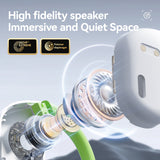 Black M82 Transparent OWS Wireless Bluetooth Earphones - Clear Sound, Comfortable Over-Ear Fit - Side View